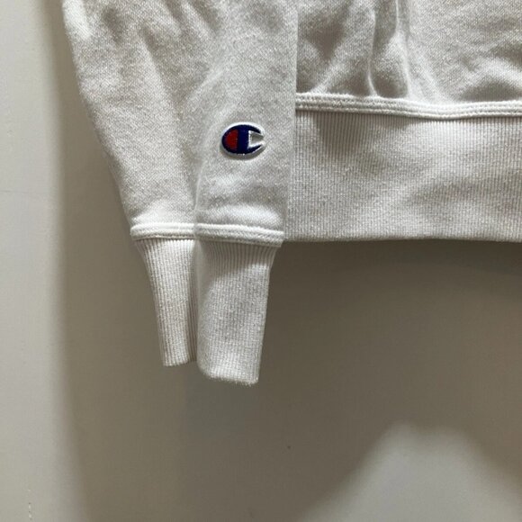 Champion Spellout Sweater Adult Medium White Hoodie Sweatshirt Pullover Mens - Picture 7 of 14